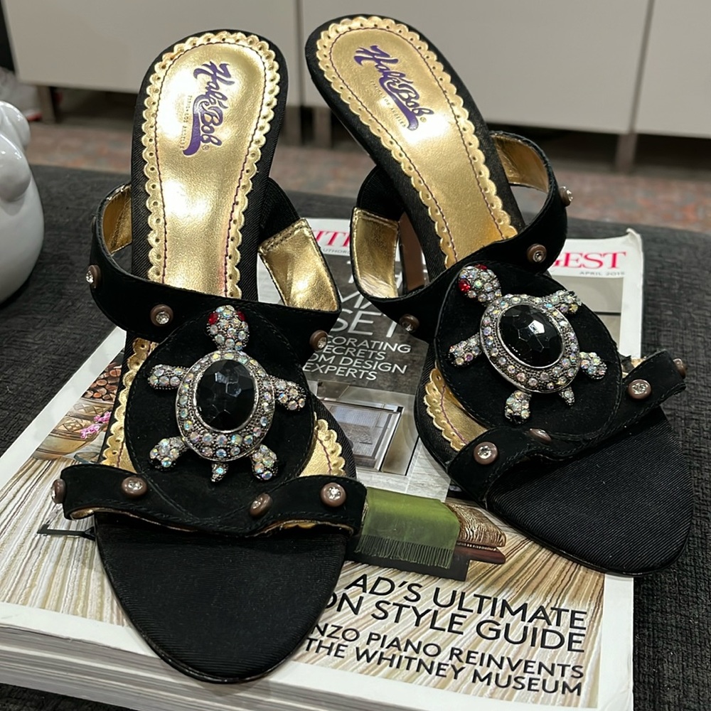 Hale Bob | Black Slides - Size 8.5